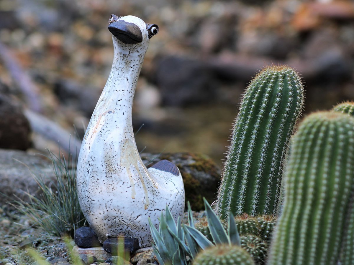 The Handcrafted Ceramic Goose Garden Sculpture - Napa Valley Wildflower Co.