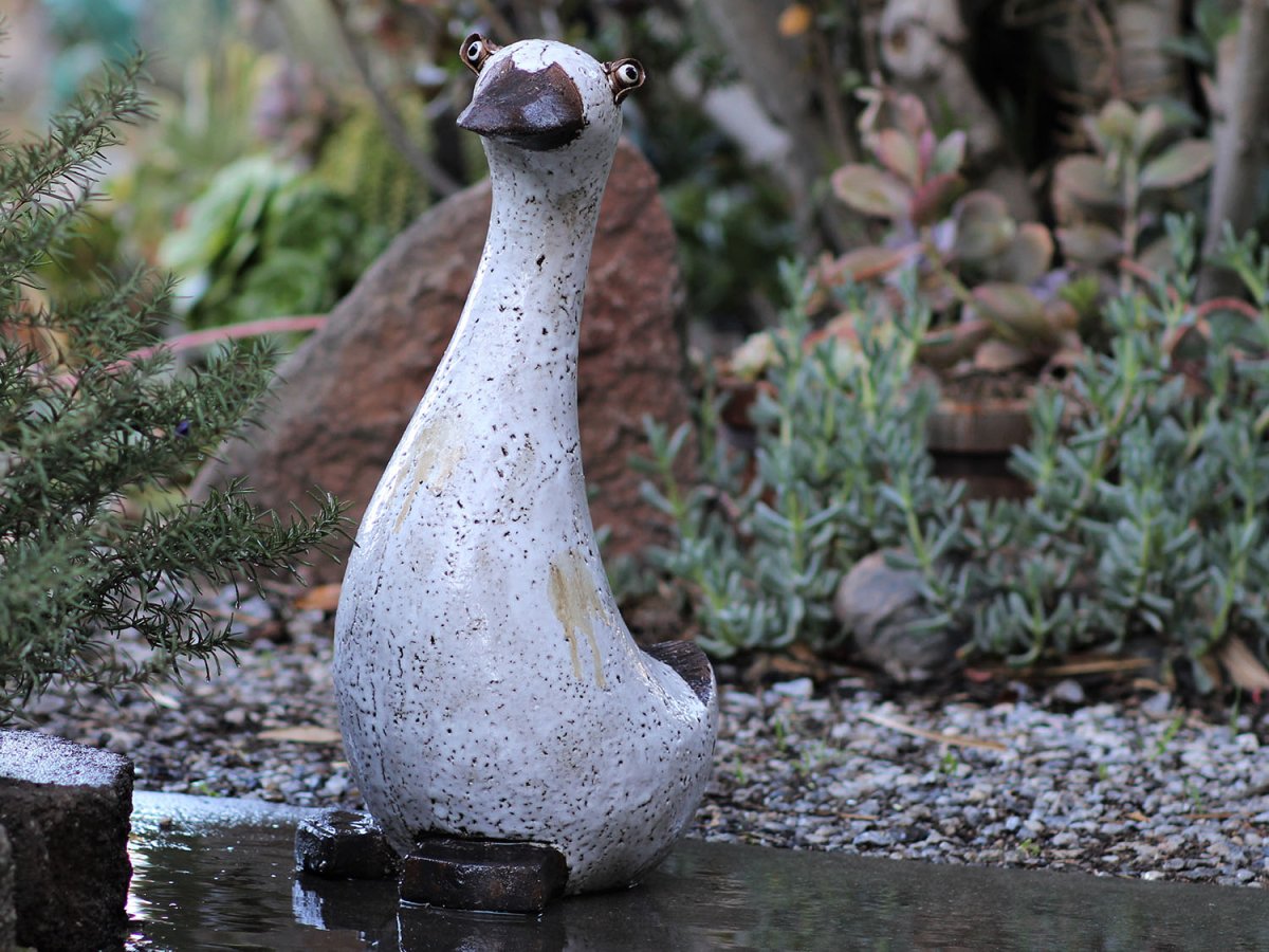 The Handcrafted Ceramic Goose Garden Sculpture - Napa Valley Wildflower Co.