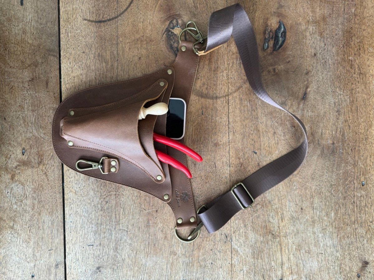 Ultimate Leather Garden Tool Belt & Holder - Extra Rivet Reinforced, Master Gardener Designed - Napa Valley Wildflower Co.
