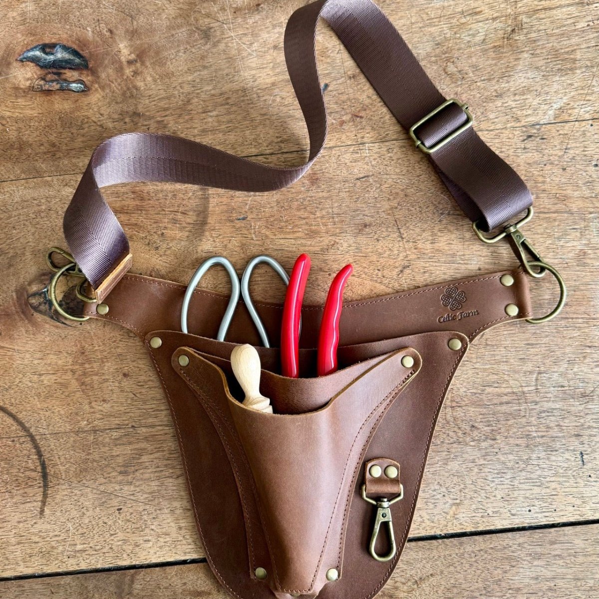 Ultimate Leather Garden Tool Belt & Holder - Extra Rivet Reinforced, Master Gardener Designed - Napa Valley Wildflower Co.