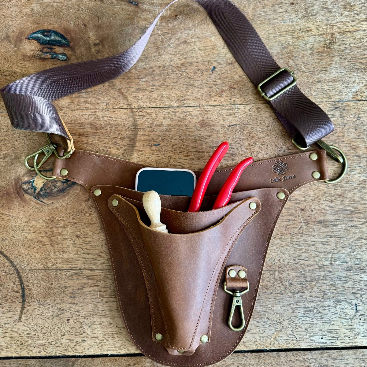 Ultimate Leather Garden Tool Belt & Holder - Extra Rivet Reinforced, Master Gardener Designed - Napa Valley Wildflower Co.