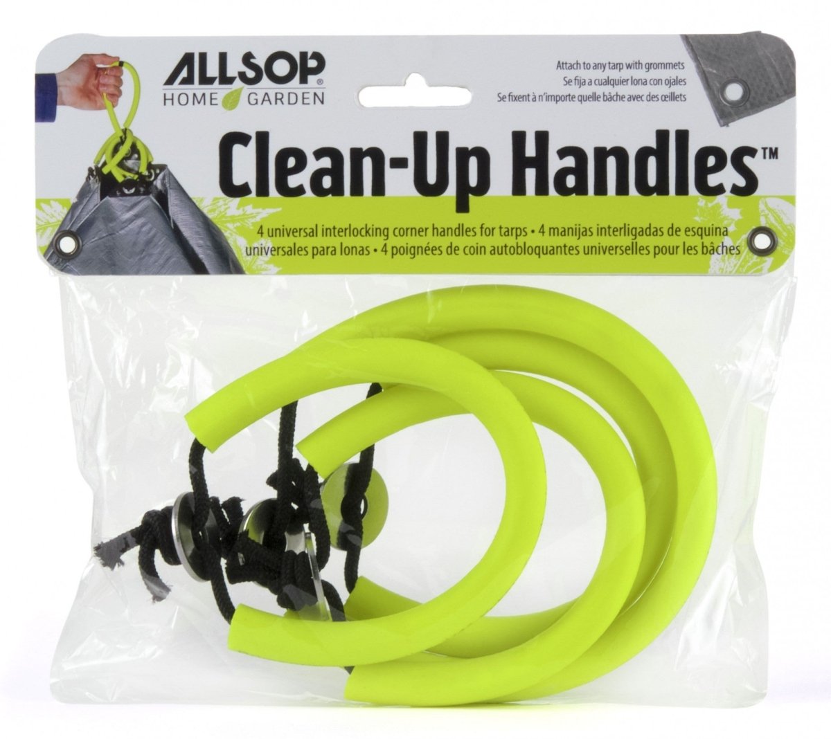 Universal Tarp Clean - Up Handles – 4 - Piece Heavy - Duty Yard Hauling Set - Napa Valley Wildflower Co.