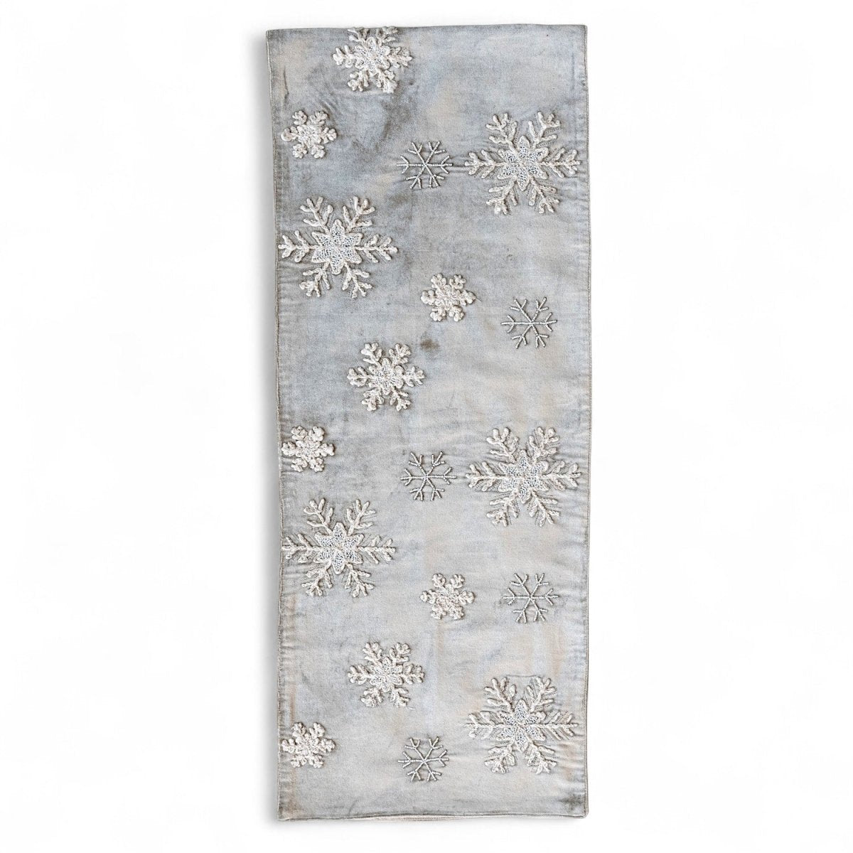 Velvet Snowflake Embroidered Table Runner - Napa Valley Wildflower Co.