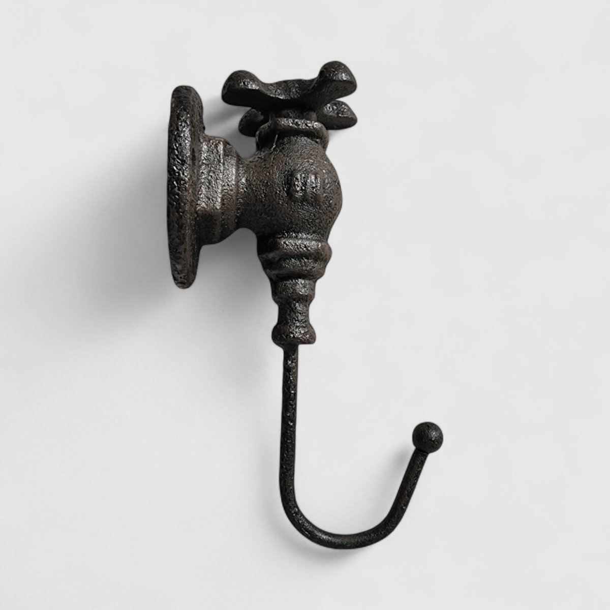 Vintage Cast Iron Faucet Hook, Industrial Farmhouse Wall Accent - Napa Valley Wildflower Co.