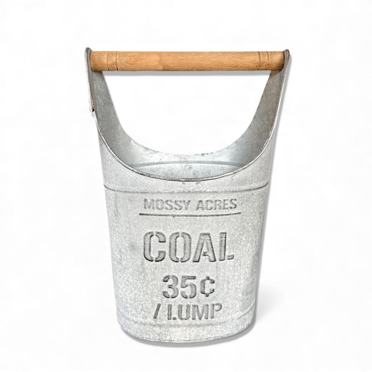 Vintage - Inspired Metal Coal Bucket with Wood Handle - Napa Valley Wildflower Co.