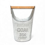 Vintage - Inspired Metal Coal Bucket with Wood Handle - Napa Valley Wildflower Co.