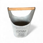 Vintage - Inspired Metal Coal Bucket with Wood Handle - Napa Valley Wildflower Co.