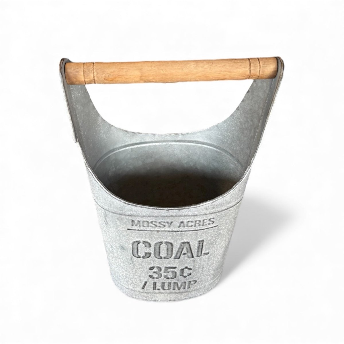 Vintage - Inspired Metal Coal Bucket with Wood Handle - Napa Valley Wildflower Co.