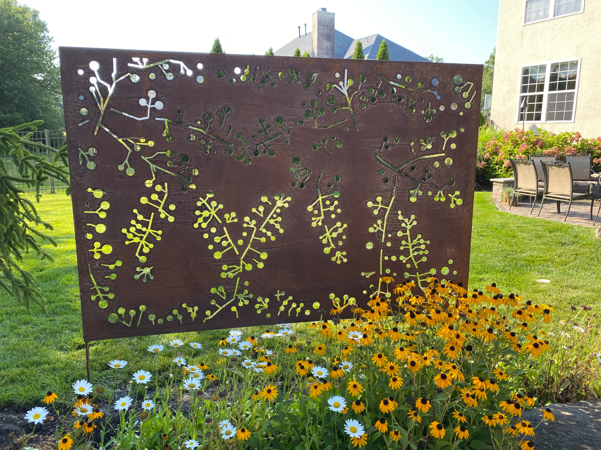 Wattle Twig Privacy Screen – Decorative Steel Wall & Garden Panel 46" - Napa Valley Wildflower Co.