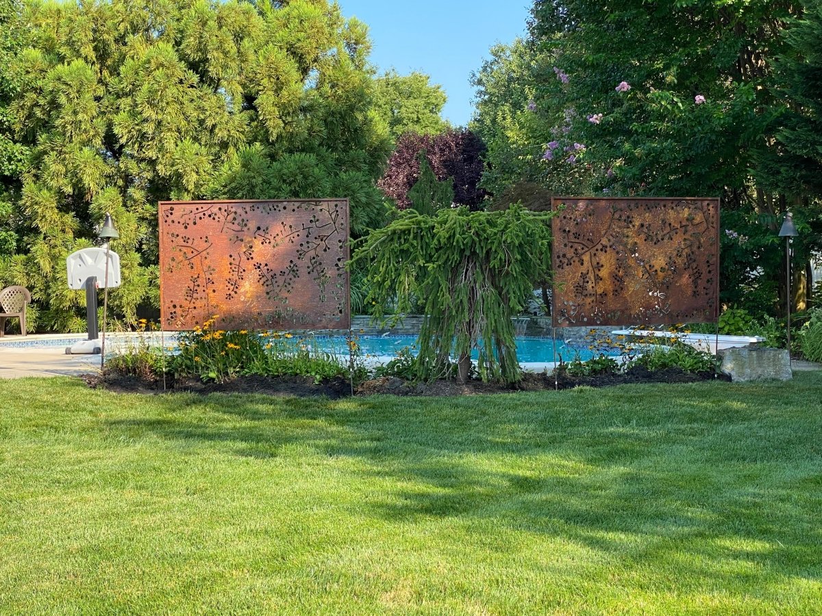 Wattle Twig Privacy Screen – Decorative Steel Wall & Garden Panel 46" - Napa Valley Wildflower Co.