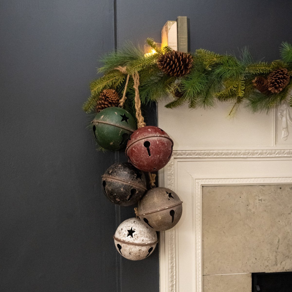 Weathered Metal Sleigh Bells Cluster | Festive Farmhouse Charm - Napa Valley Wildflower Co.