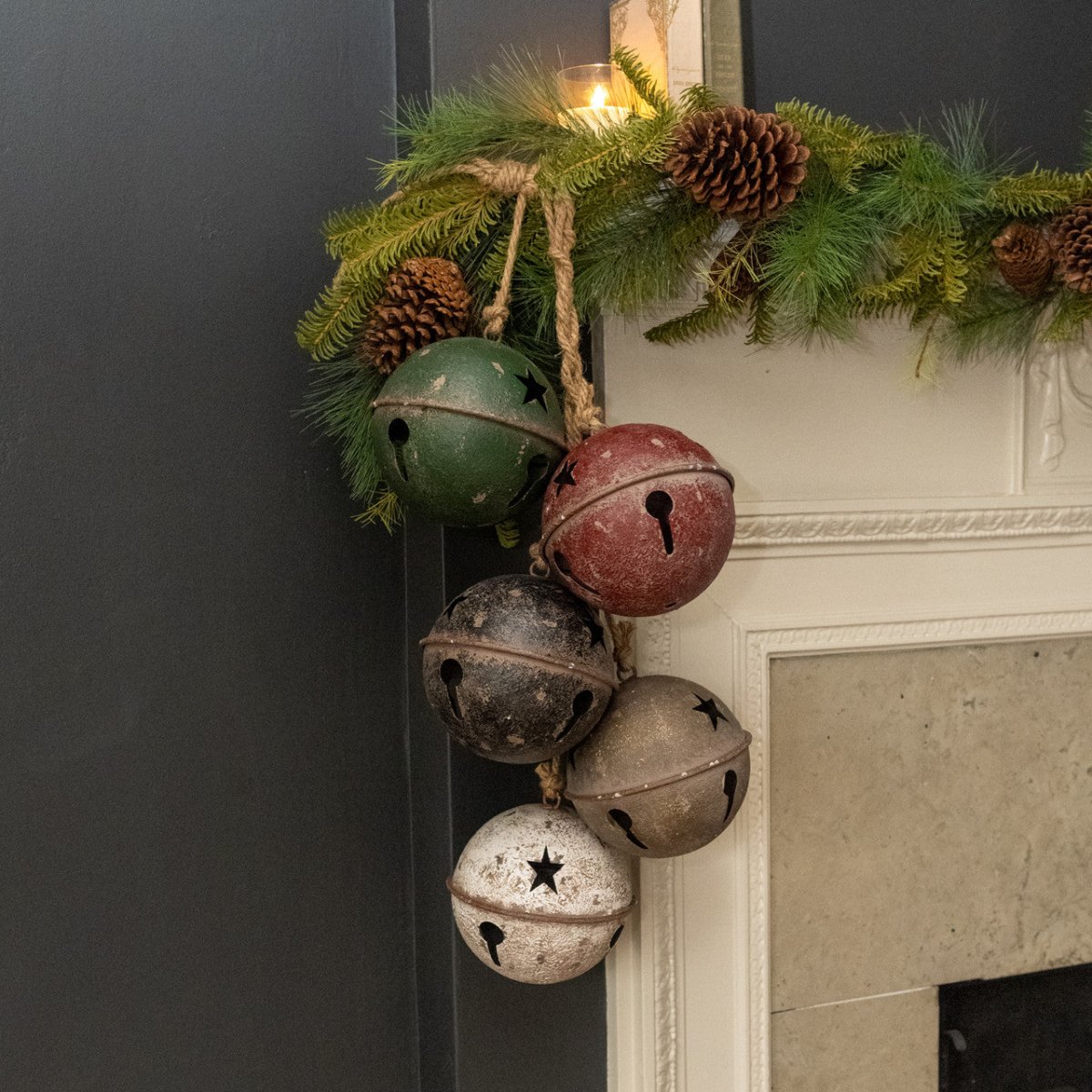 Weathered Metal Sleigh Bells Cluster | Festive Farmhouse Charm - Napa Valley Wildflower Co.