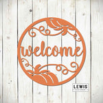 Welcome Fall Metal Door Hanger - Napa Valley Wildflower Co.