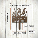 Welcome Gnome Garden Metal Ground Stake - Napa Valley Wildflower Co.