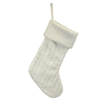 White Plush Cable Knit Stocking - Napa Valley Wildflower Co.