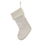 White Plush Cable Knit Stocking - Napa Valley Wildflower Co.