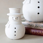 White Terracotta Snowman Figurine | 2 Sizes - Napa Valley Wildflower Co.