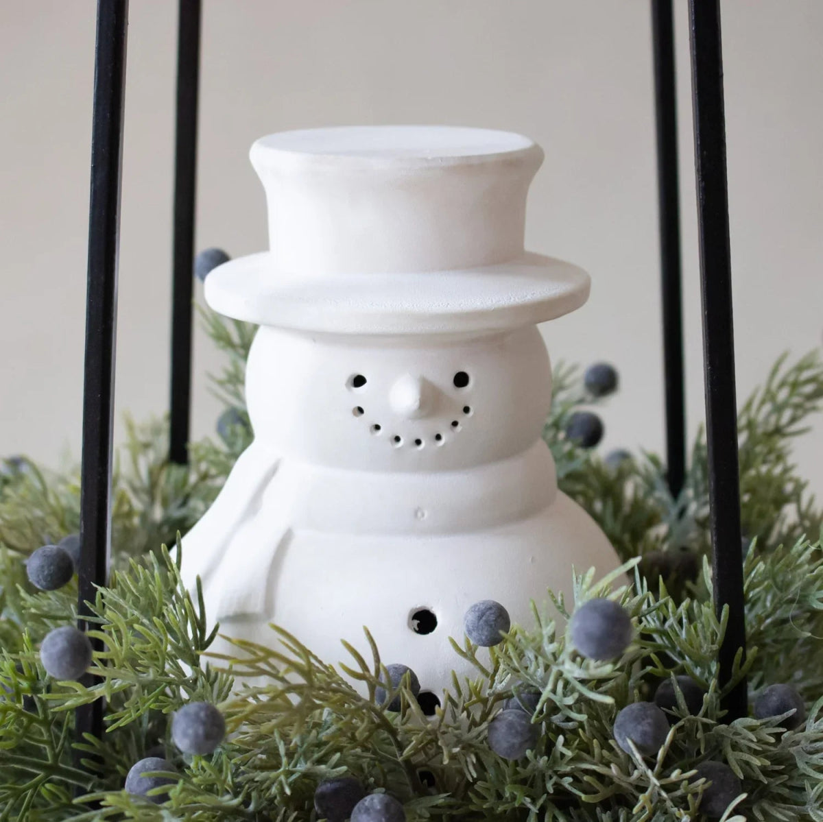 White Terracotta Snowman Figurine | 2 Sizes - Napa Valley Wildflower Co.