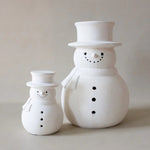 White Terracotta Snowman Figurine | 2 Sizes - Napa Valley Wildflower Co.