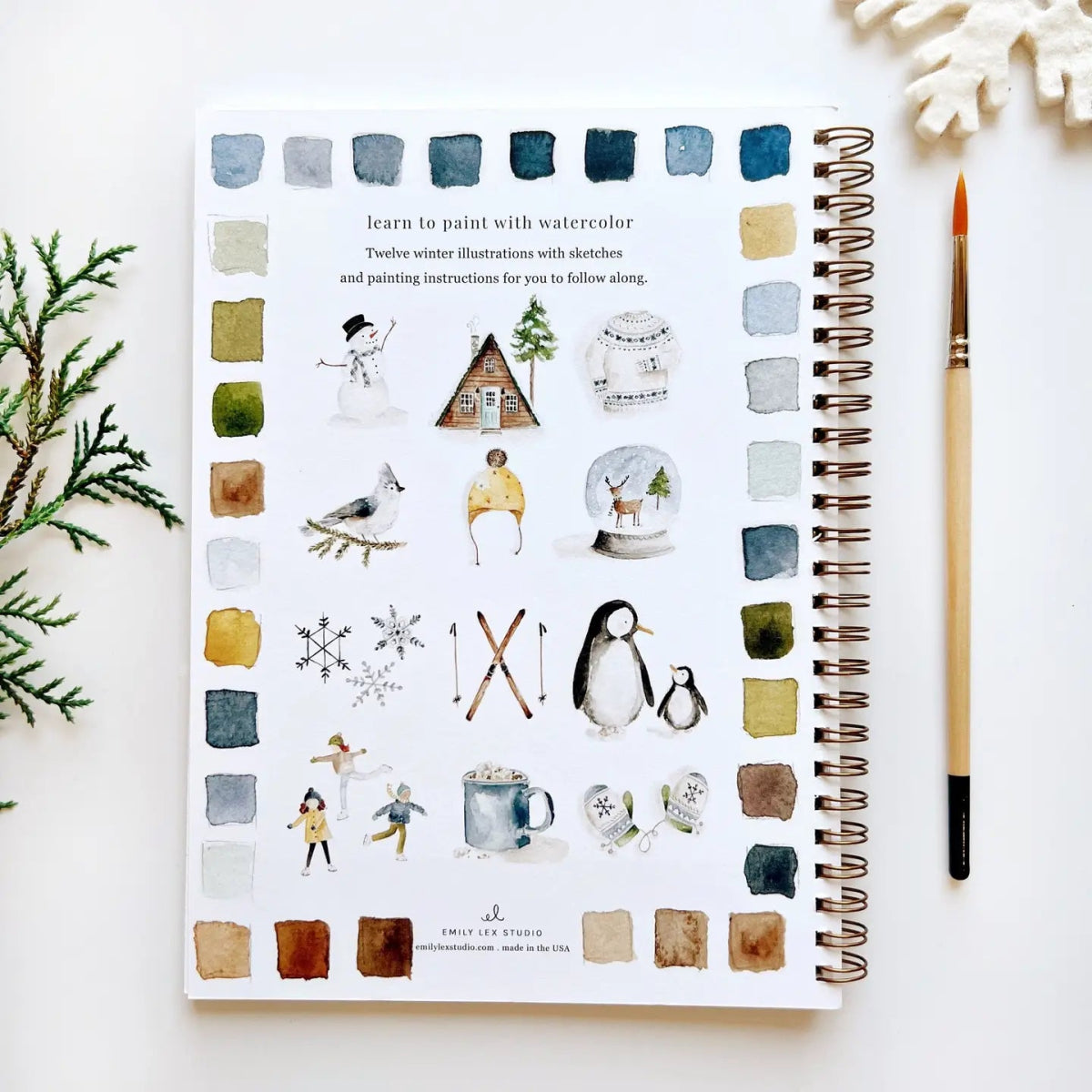 Winter Watercolor Workbook | Cozy Seasonal Art Guide - Napa Valley Wildflower Co.
