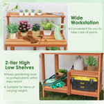 Wooden Garden Potting Bench Workstation – Outdoor Planting Table with Shelves - Napa Valley Wildflower Co.
