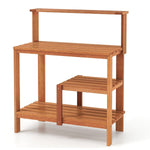 Wooden Garden Potting Bench Workstation – Outdoor Planting Table with Shelves - Napa Valley Wildflower Co.