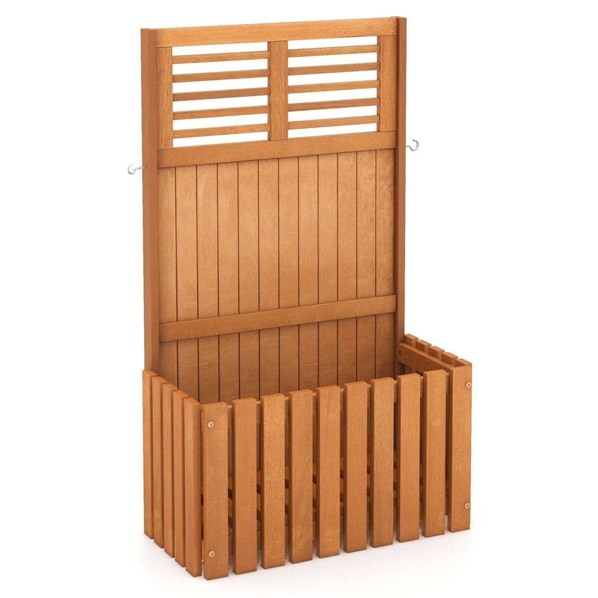 Wooden Raised Garden Bed with Privacy Screen – Outdoor Planter Box with Storage Shelf - Napa Valley Wildflower Co.