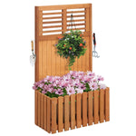 Wooden Raised Garden Bed with Privacy Screen – Outdoor Planter Box with Storage Shelf - Napa Valley Wildflower Co.