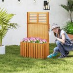Wooden Raised Garden Bed with Privacy Screen – Outdoor Planter Box with Storage Shelf - Napa Valley Wildflower Co.