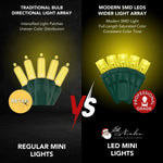 Yellow LED Mini Lights (5MM) - 25FT Green Wire - Napa Valley Wildflower Co.