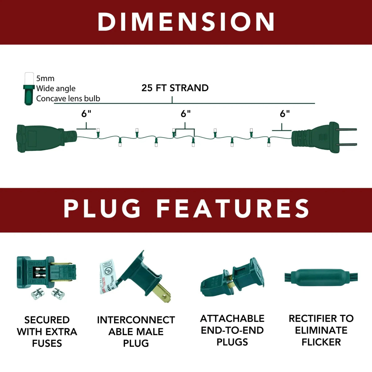 Yellow LED Mini Lights (5MM) - 25FT Green Wire - Napa Valley Wildflower Co.