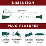 Yellow LED Mini Lights (5MM) - 25FT Green Wire - Napa Valley Wildflower Co.