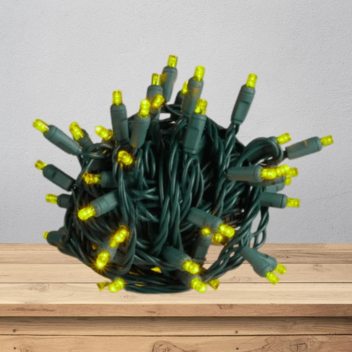 Yellow LED Mini Lights (5MM) - 25FT Green Wire - Napa Valley Wildflower Co.
